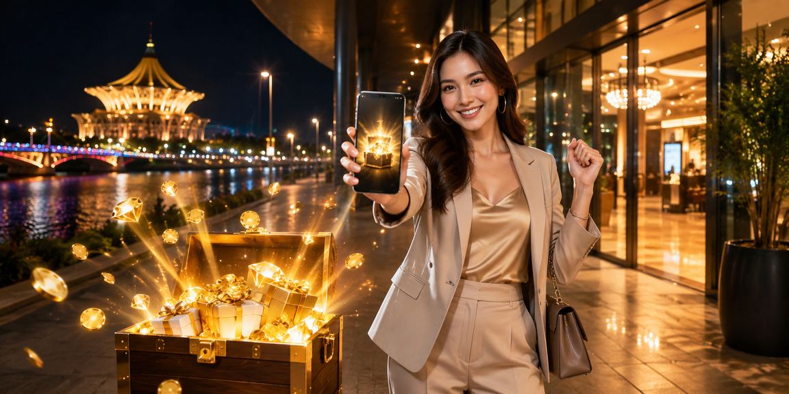 Users in Kuching registering an and2ble account to claim the exclusive welcome bonus